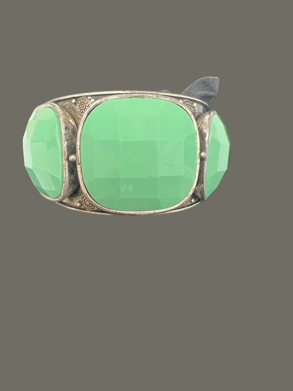 Macy's Green Faceted Stone Cuff  Bracelet